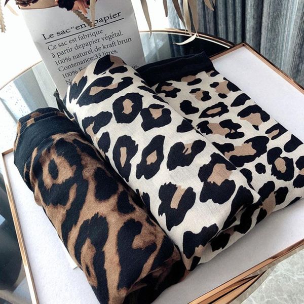 

scarves women's leopard print scarf autumn winter warm long cashmere good texture ladies brown poncho foulards femmes 2021, Blue;gray