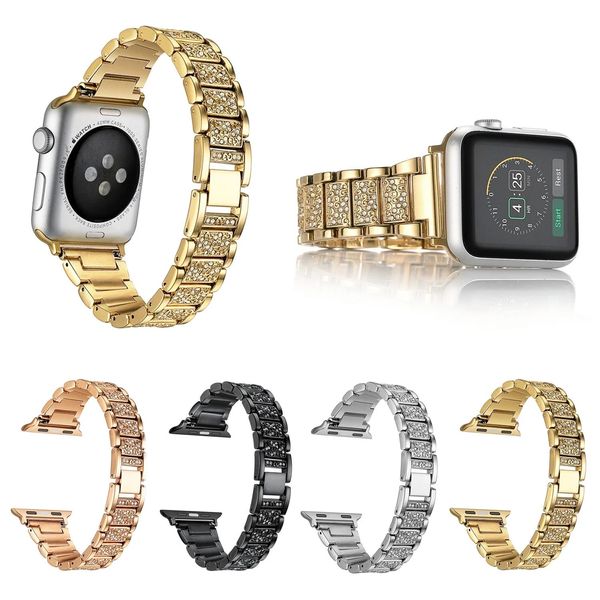 Cinturino Diamond Watch per iwatch Series Ultra 49mm 8 7 6 SE 5 4 3 2 1 Cinturino in acciaio inossidabile Cinturino Fit Apple Bands 41mm 45mm 38mm 42mm 40mm 44mm