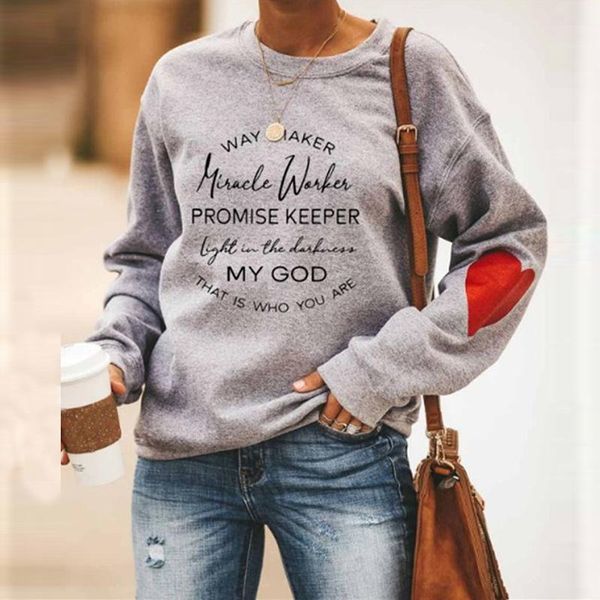 

women's hoodies & sweatshirts women aesthetic hoodie way maker promise keeper my god letter print kpop oversize female 2021 kawaii pull, Black