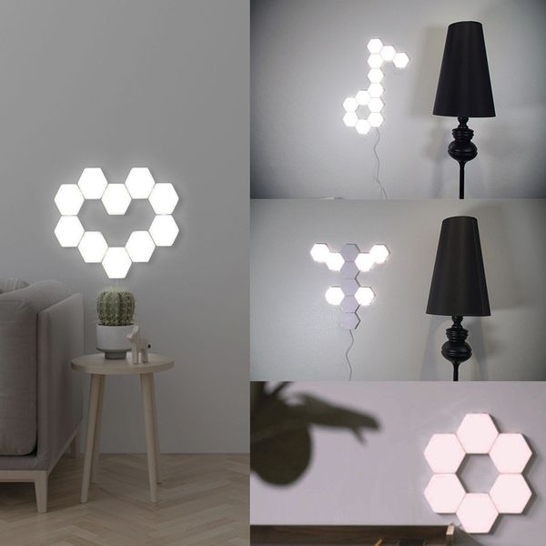 

quantum lamp hexagonal lamps modular touch sensitive lighting led night light magnetic hexagons creative decoration wall lampara