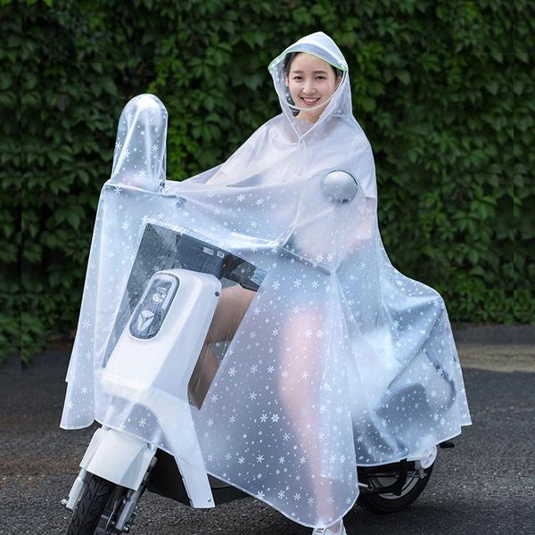

raincoats electric motorcycle raincoat double hat poncho men and women single riding sided cover increase