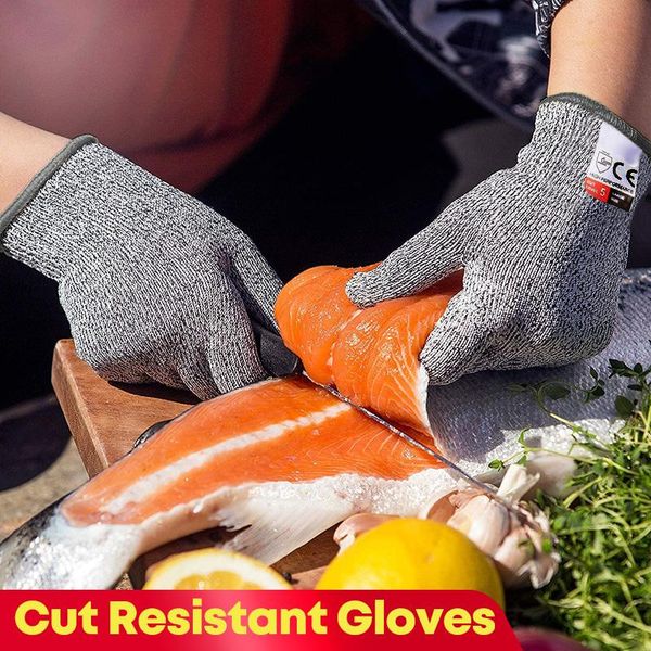 

disposable gloves anti cut proof anti-cut level 5 safety work resistant car knife sharpener protection tools kitchen grey