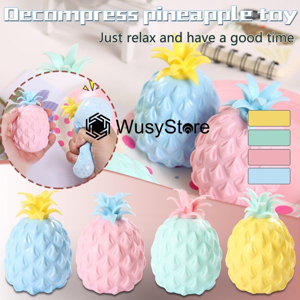 Fidget Toys Push Fun Soft Ananas Anti Stress Ball Stres Reliever Spielzeug Geschenk für Kinder Erwachsene