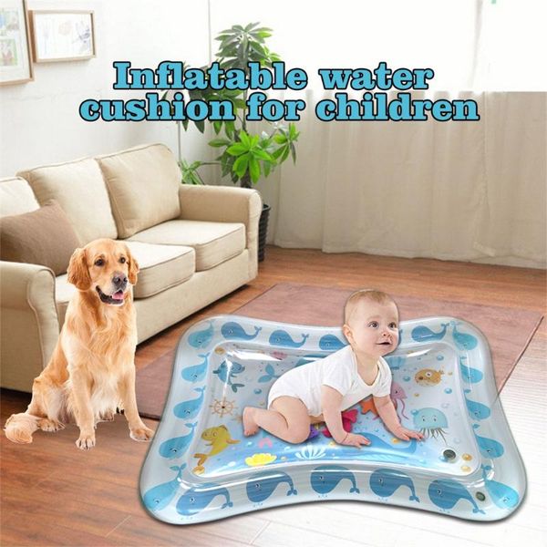 

bathing tubs & seats 2021 baby kids water play mat inflatable thicken pvc infant tummy time playmat toddler fun activity center