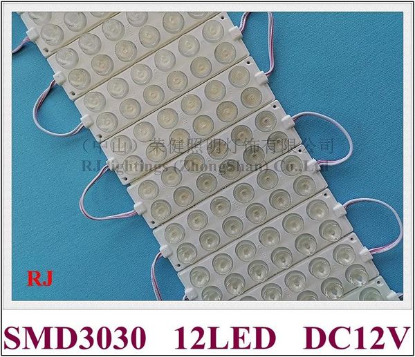 

injection led light module with lens dc12v smd 3030 12led 6w 135mm*40mm back for sign letter and lighting boxes modules