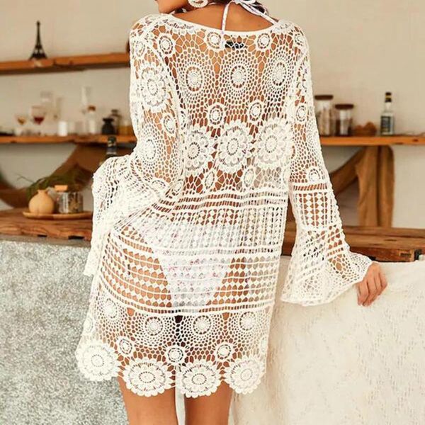 

women's swimwear boho, White;black