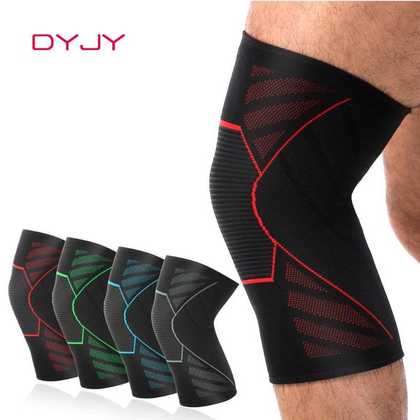 

pc elastic knee pads for sports gym fitness gear nylon kneepad brace running protector volleyball support elbow &, Black;gray