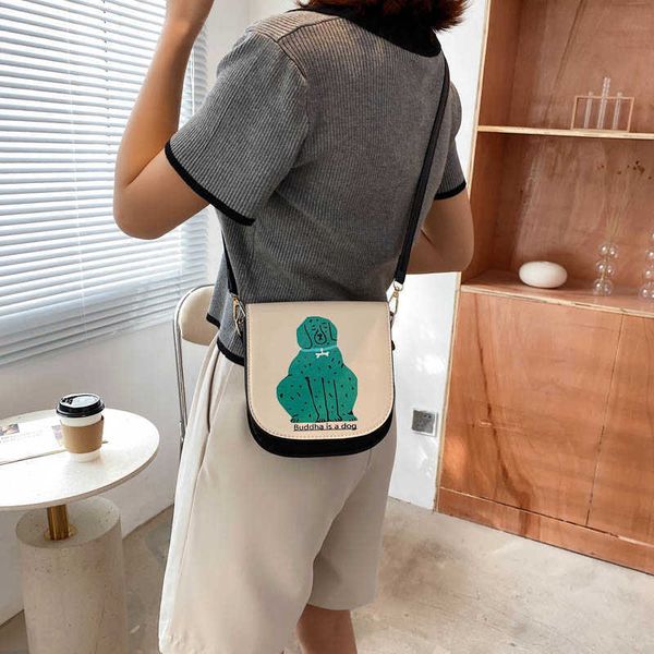 

cute puppy pattern ladies shoulder bag cartoon design women purses and handbags crossbody coffee casual clutch 2021 pu leather c0601