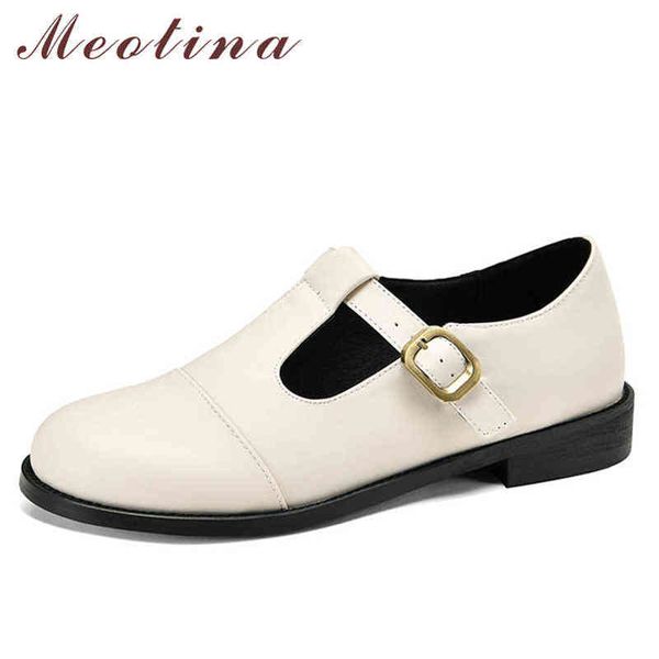 

women's t-belt synthetic fur flat shoes buckle round toe black and beige large 2 9