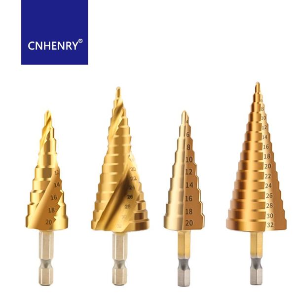 

professional drill bits hss step titanium coated hole cone bit 4-12/4-20/4-32mm for woodworking metal drilling set