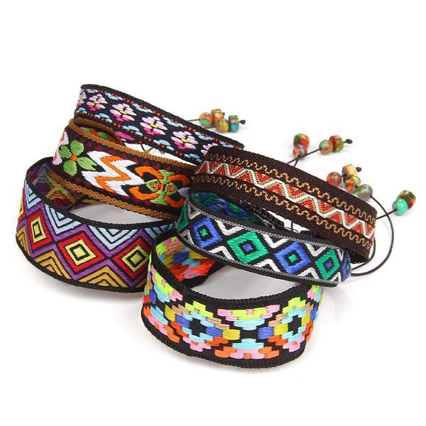 

beaded, strands charm woven bohemian bracelet handmade ethnic style braided bracelets adjustable wrap friendship for women girl jewelry, Black