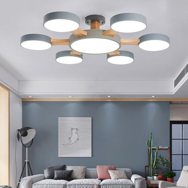 

modern nordic style simple 220v 110v led light log living room bedroom study children round ceiling lights