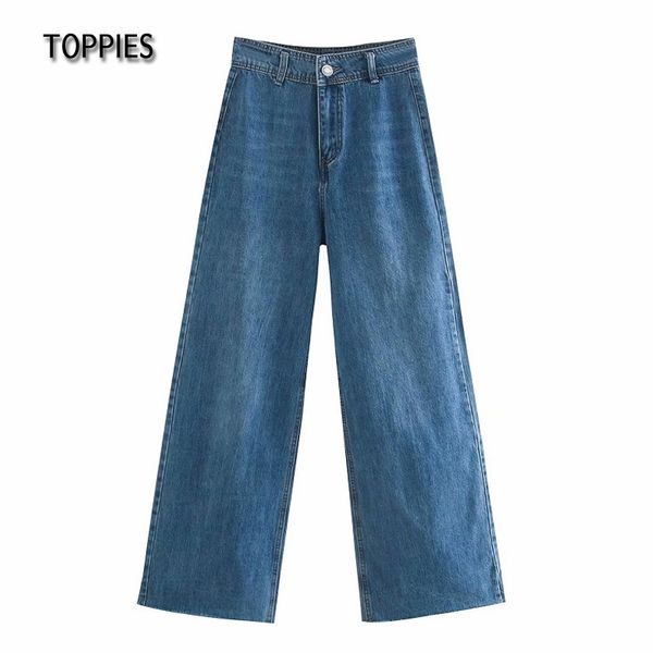 

ies wide leg jeans for women high waist pants blue loose jeans female trousers streetwear 210412