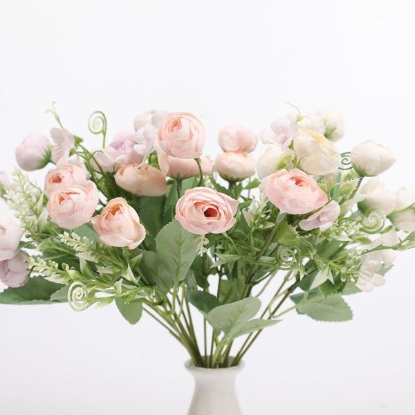 

decorative flowers & wreaths 1 bunch camellia bouquet artificial home decoration accessories decor christmas diy plastic festival bonsai