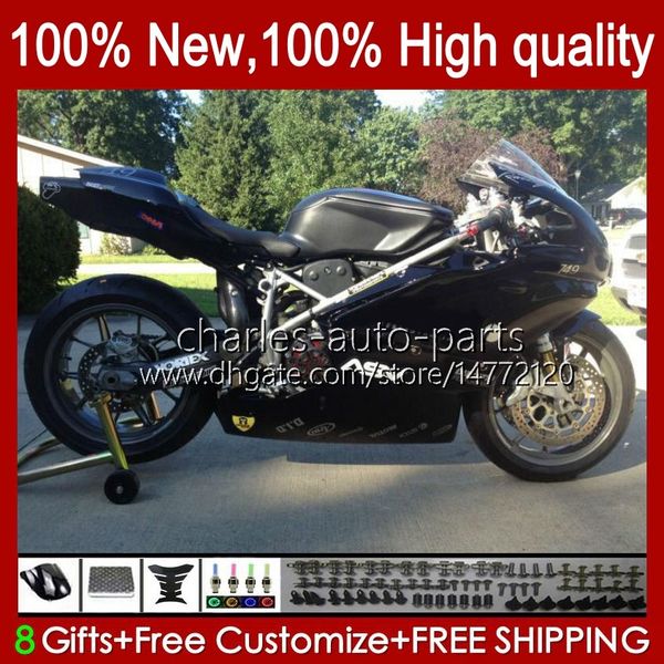 Motocicleta Brilhante Black Bodywork para Ducati 749S 999S 749 999 2003 2004 2005 Kit de corpo 27No.78 749-999 749 999 S R 03 04 05 06 Cowling 749r 999R 2003-2006 Fairing OEM