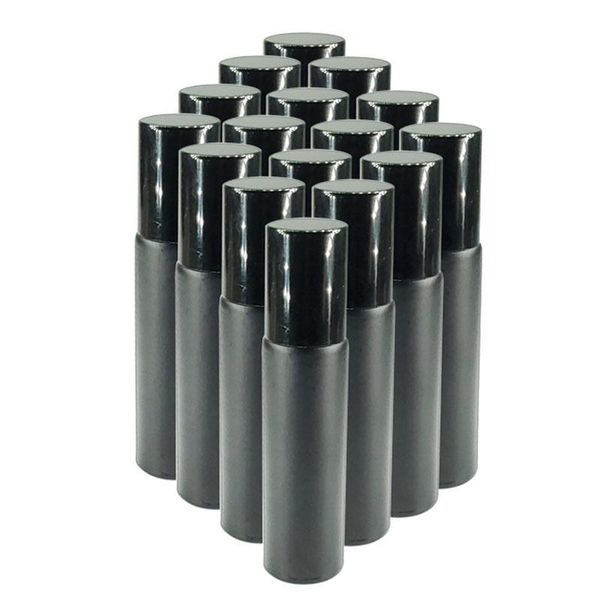 

storage bottles & jars 12pcs 10ml perfume lip gloss roller ball essential oil bottle glass empty travel frosted black cosmetic container
