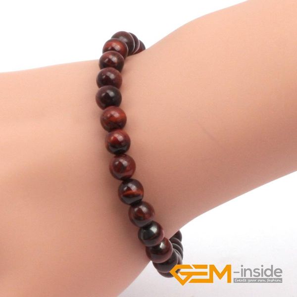 

charm bracelets red tiger eye bracelet natural stone selectable: 6mm 8mm 10mm 12mm 14mm wholesale, Golden;silver