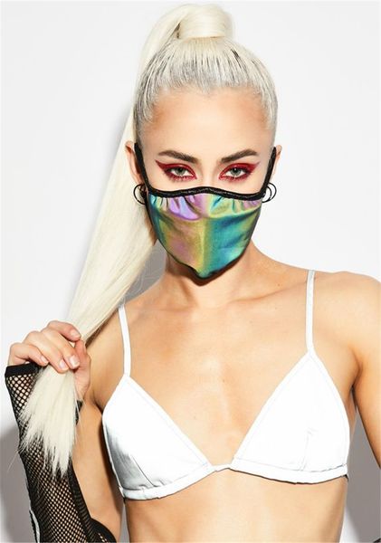 

2021 laser reflective personalized mask female yx1261