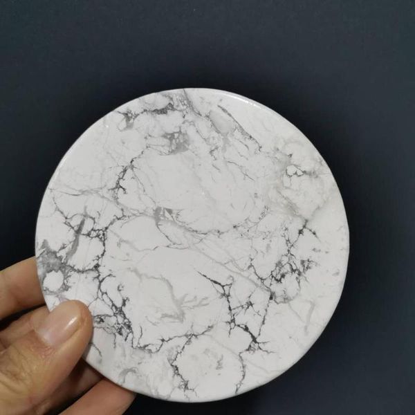 

decorative objects & figurines 10cm natural howlite polished white turquoise stone coasters