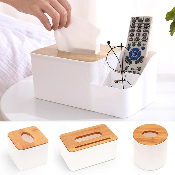 

tissue boxes & napkins household bamboo and wood cover storage box simple deskpumping paper square