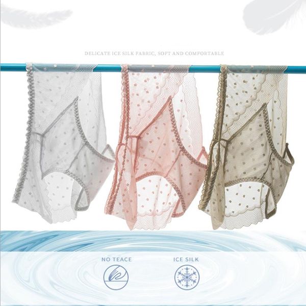 

women's panties women mesh underpants breathable lace underwear ultra thin seamless transparent cotton crotch mid low waisted briefs, Black;pink