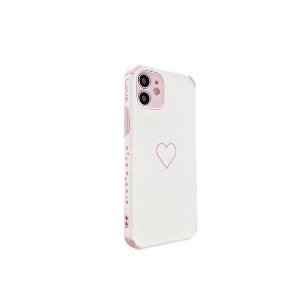 

heart print soft leather cases compatible for iphone 11 12 pro max shockproof colorful edge phone cover case wholesale 97286