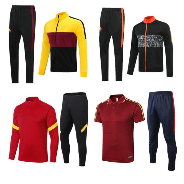 

2020/21 men tracksuit soccer jacket set chaqueta de fÃºtebol 2020-2021 football jacket full zipper kids tracksuit, Black