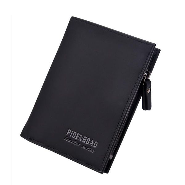 

men's wallet short horizontal bill holder contrast matte leather wallets, Red;black