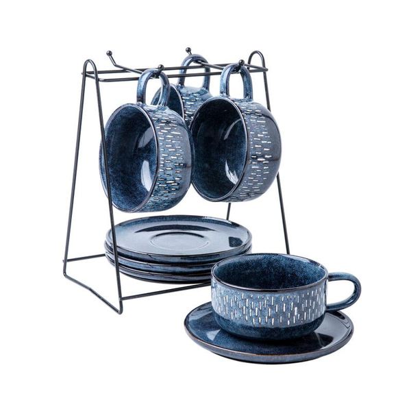 

cups & saucers nordic style tea cup holder set luxury porcelain royal creative of 4 stand taza ceramica kitchen supplies e5bd
