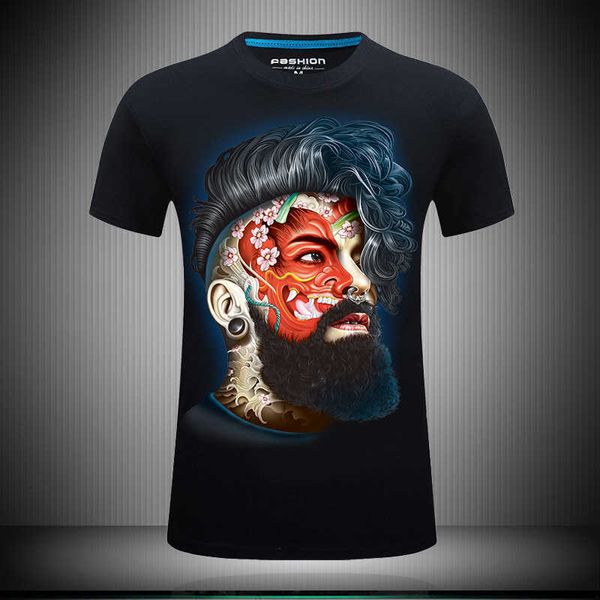 

men's t-shirts summer print 3d short sleeve large personalized, White;black