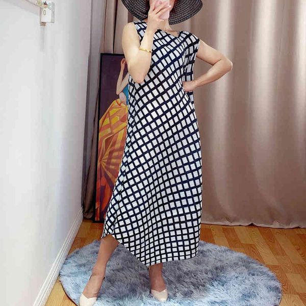 

dress miyake fold baroclinic plait irregular lattice sashes loose, Black;gray