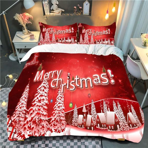 

bedding sets cartoon christmas 2/3 pcs set santa elk bed linings duvet cover with pillowcases for children