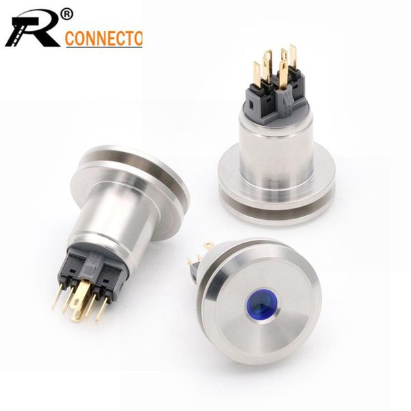 

smart home control 22mm metal kick switch toilet flush button center point led blue light 5v waterproof automatic self-resetting