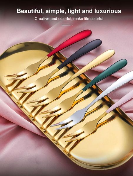 

forks luxury stainless steel fruit fork creative sign dessert for cake in party snail restaurant home flatware