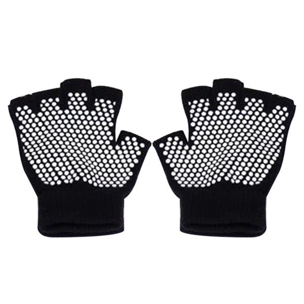 

cycling gloves non-slip workout half finger cotton machine comfortable knitted for yoga sports(black)