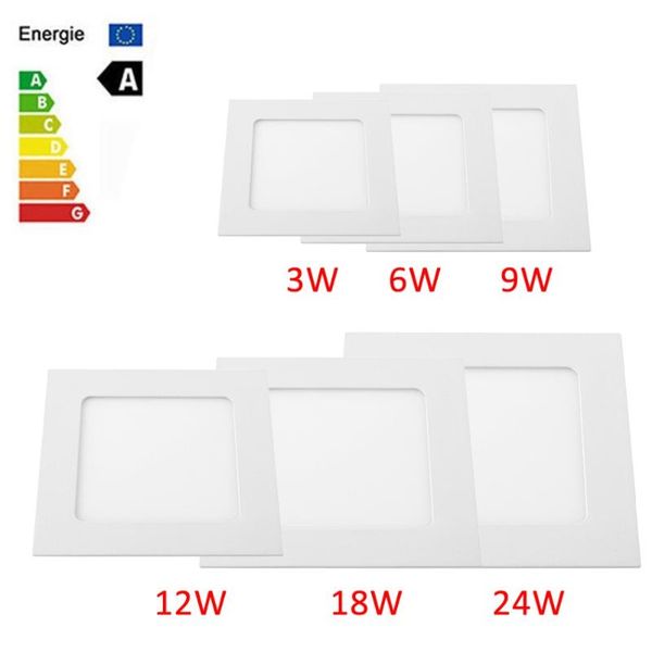 

9w 12w 18w 24w square led panel light driver included ac85-265v recessed ceiling ultra thin lamps indoor lighting lights