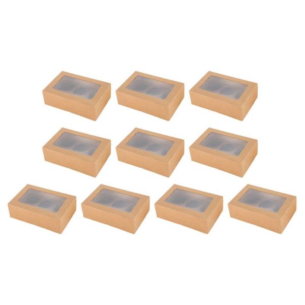 

gift wrap 10pcs cake packing boxes cupcake holders with windows (assorted color)