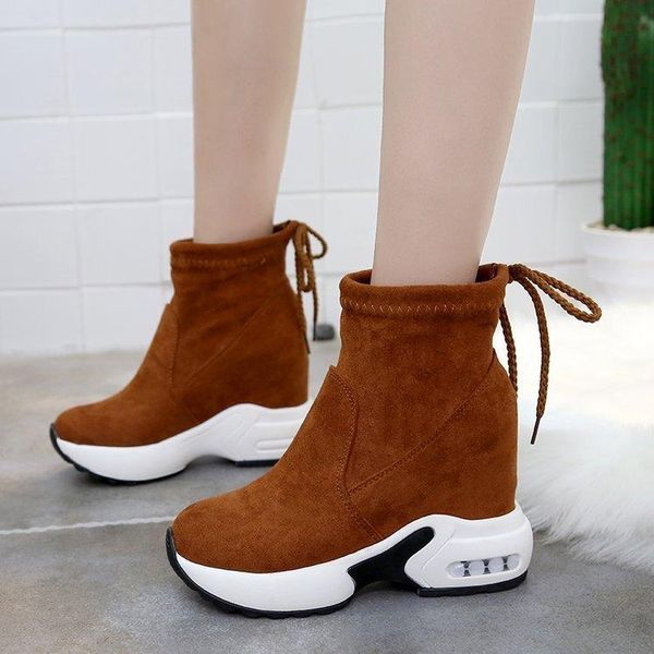 

boots thick muffin short increase women, Black