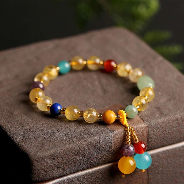 

design duobao jewelry brazil natural blonde crystal bracelet women's bracelet agate powder crystal, Black