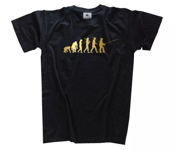 

gold edition angler i fishing angling evolution t-shirt s-xxxl, White;black