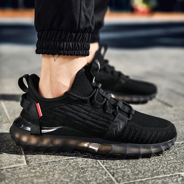 

2021 Spring New Net Weave Air Cushion Men Leisure Breathable Sports Shoes Lightweight Non-slip Comfortable White Tenis Masculino, Beige