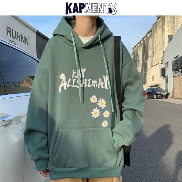 

oversized printed men hooded hoodies 2021 cotton thick mens japanese sweatshirts male casual pullover streetwear hoodie, Black