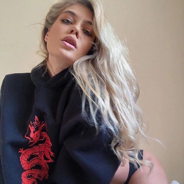 

women's hoodies & sweatshirts dragon harajuku retro hooded pullover printed pure color sweatshirt oversized warm loose casual chinese s, Black