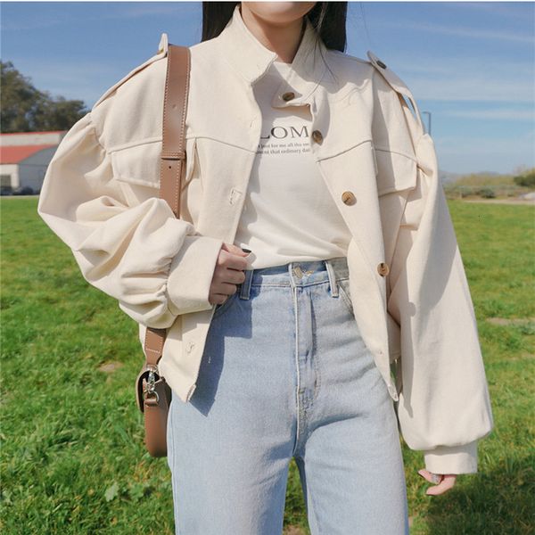 

hired female leisure spring work collar made with tools pure color han edition cotton blazer jacket, Black;brown