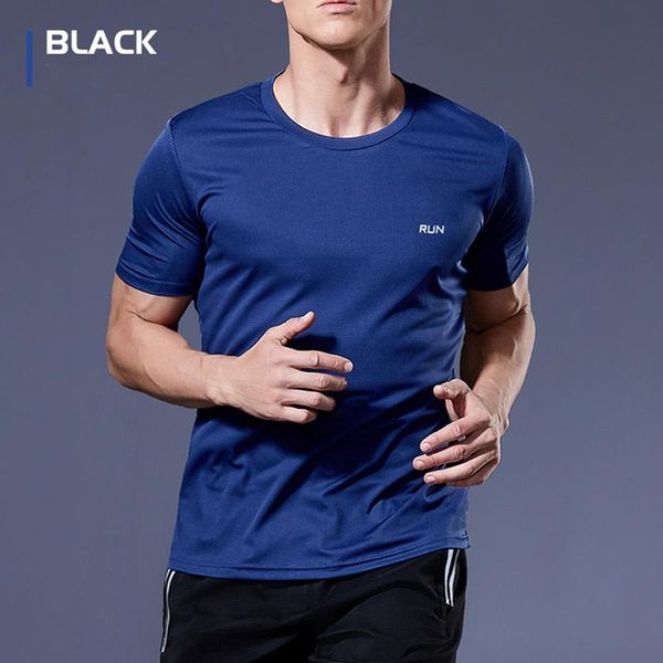 

men's t-shirts multicolor quick dry short sleeve sport t shirt gym fitness trainer running t-shirt breathable sportswear, White;black