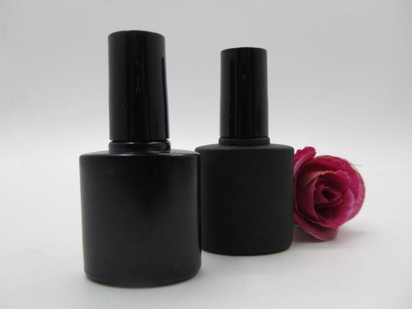 

storage bottles & jars 10ml empty matte black /clear glass nail polish bottle with brush lid paint glue containers art flat shape