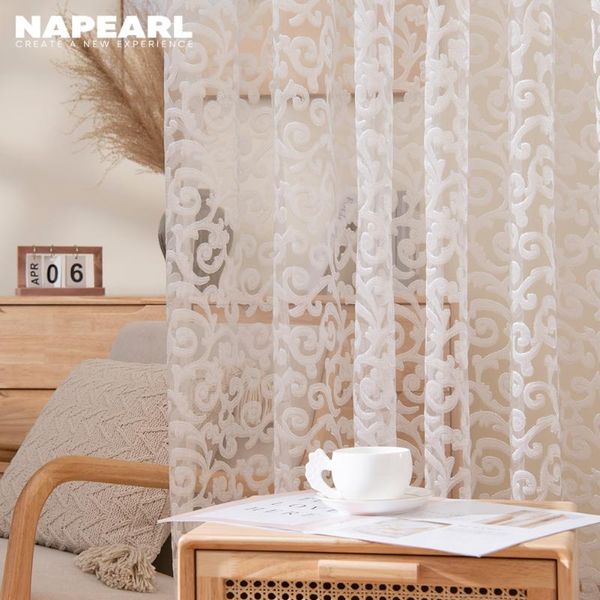 

curtain & drapes napearl jacquard modern living room curtains sheer for kitchen tulle bedroom window treatments white custom size
