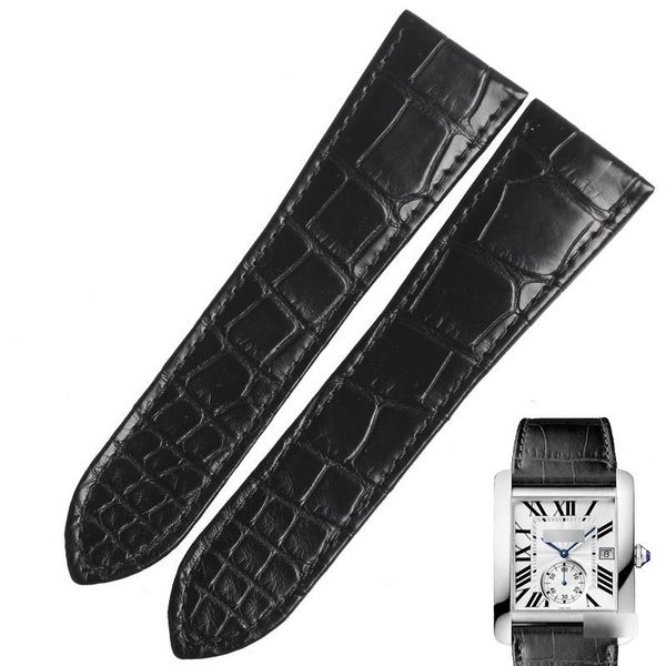 

watch bands wentula watchanbands for w5330003 mc w5330001 w5330004 alligator skin /crocodile grain man 25mm genuine leather, Black;brown
