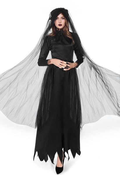 

casual dresses n1163 vintage the vampires wife dress black velvet gothic with headdress women lace patchwork party autumn, Black;gray