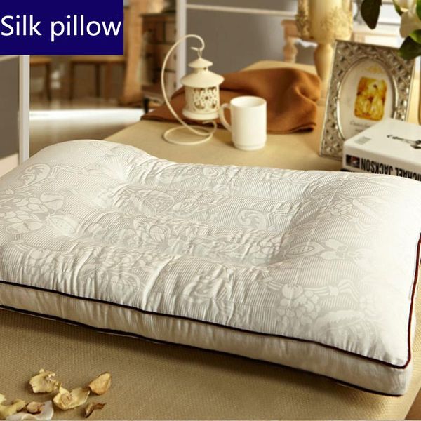 

pillow silk cassia filling super soft pearl cotton core health care cervical bedding pillows single size about 45x72cm